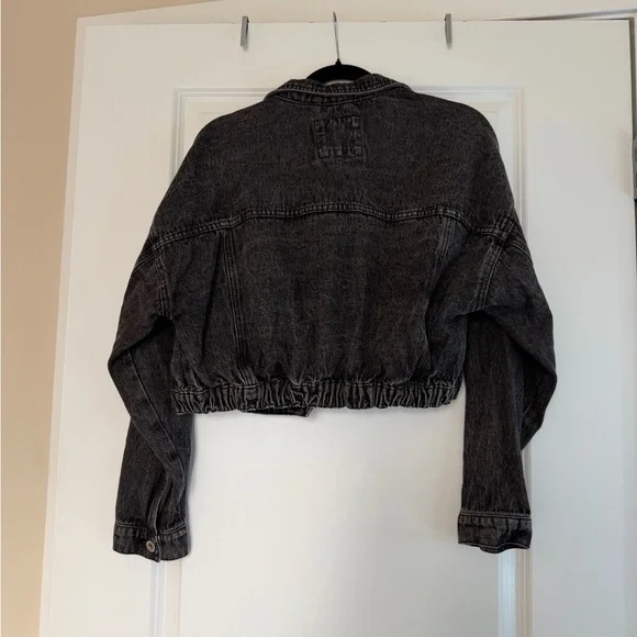 Highway Jeans Washed Black Cropped Denim Jacket - Picture 2 of 3